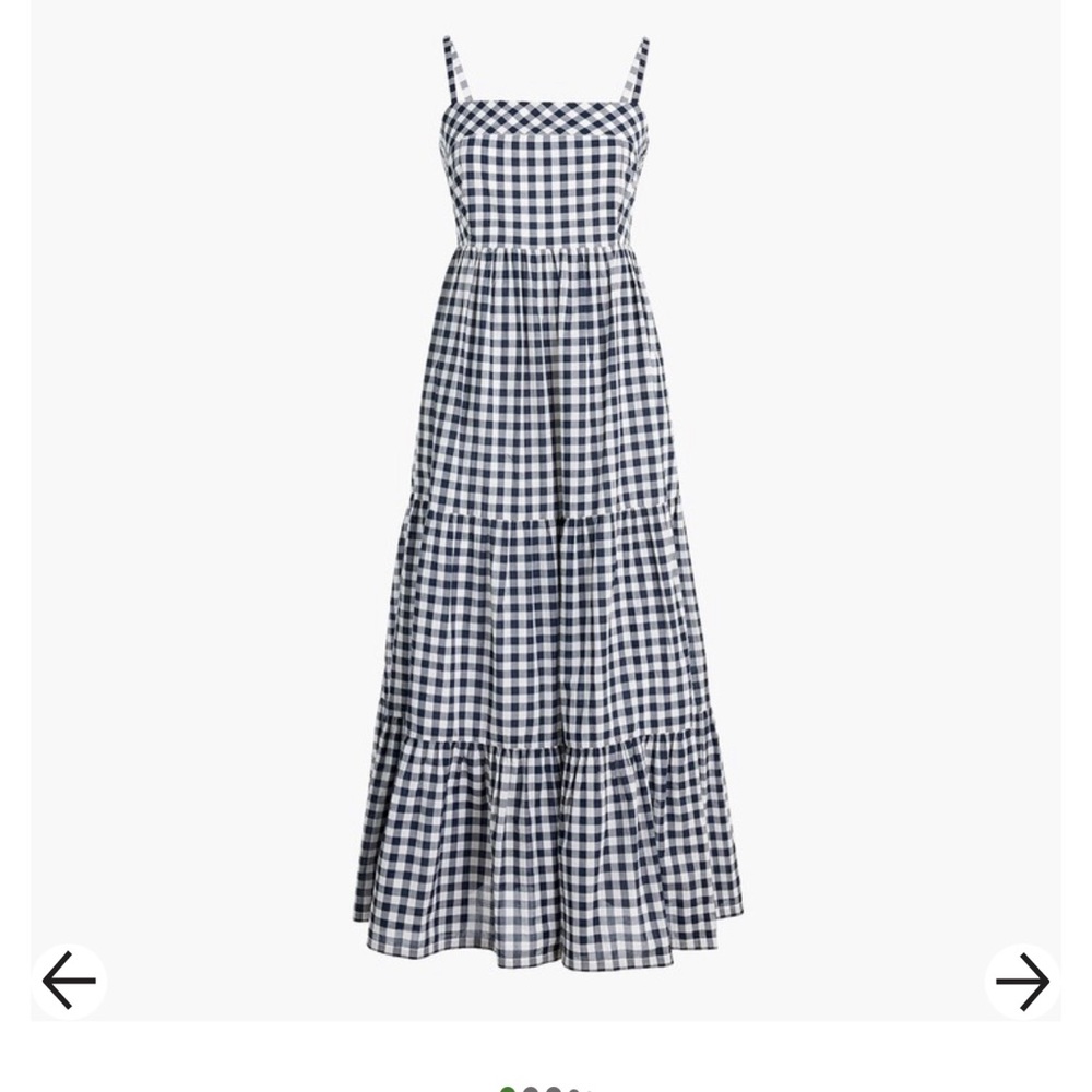 NWOT J. Crew Factory Petite square- neck tiered dress size 2p Navy